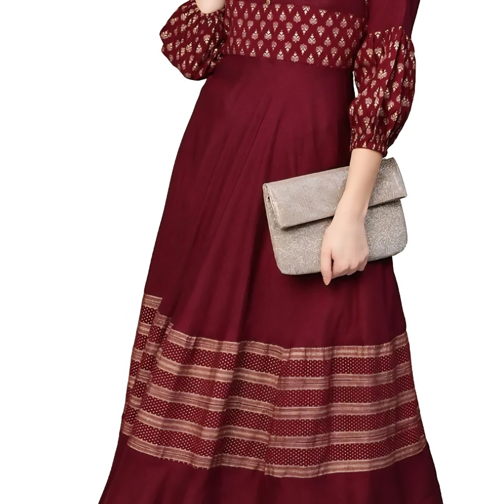 Elegant Burgundy Dress
